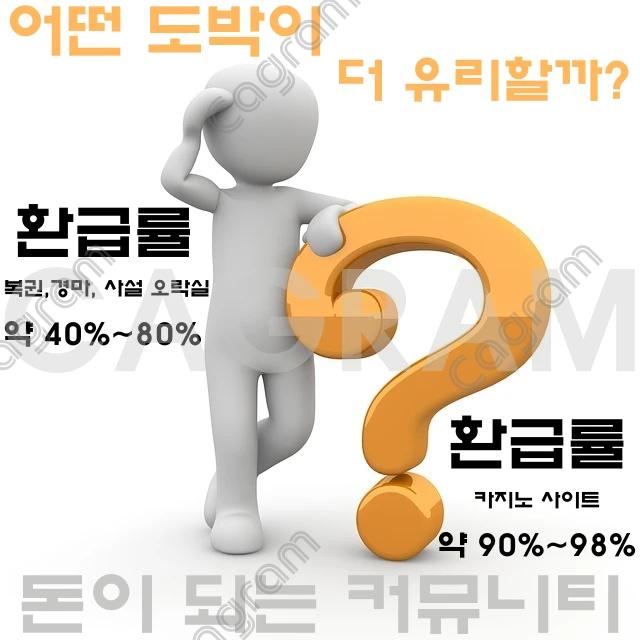 도박 게임들의 승률 비교